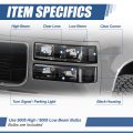 Replacement Headlights Assembly With Bumper Light And Corner Lamp Compatible Chevy C10 C K-series Blazer Suburban Tahoe