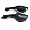 Httmt- Carbon Rear View Mirrors W Turn Signals Compatible With Kawasaki Ninja Zx10r 2011-2015 H2 2014-2015 P N Mt252-036-cn