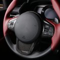 Jswan Carbon Fiber Steering Wheel Panel Cover Fit For Toyota Supra Gr A90 Mk5 Frame Trim Button Car Lower Part