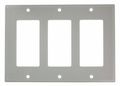 Leviton 80411-gy 3-gang Decora Gfci Device Wallplate Standard Size Thermoset Mount Gray 