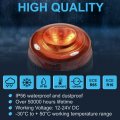 Hqrp Amber Mini Beacon Strobe Light 39 Smd Leds 360 Degree Lighting 12-24v Dc Ip56 Protection 15w Power 1