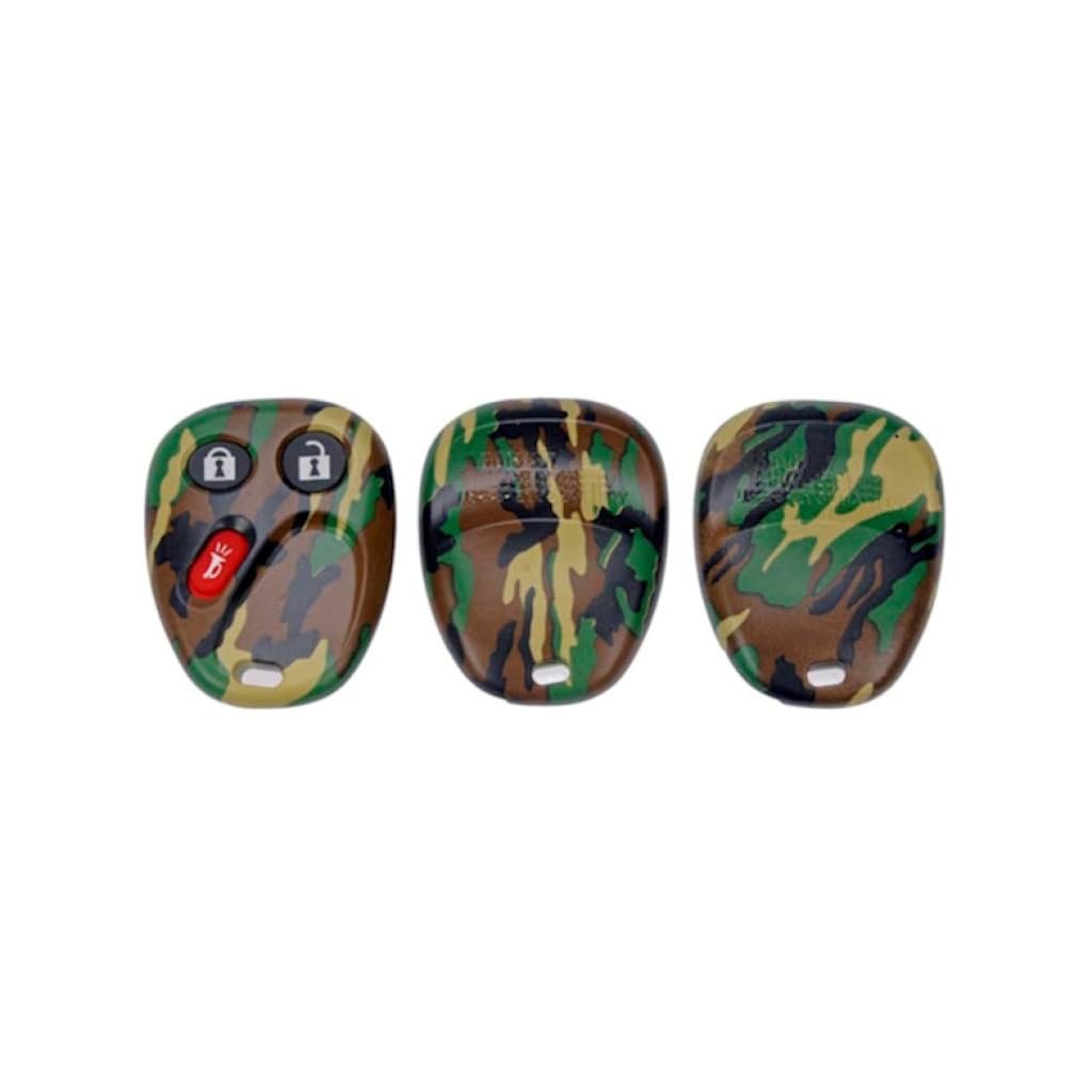 Chevy Trailblazer 2002 2009 Keyless Remote Case Green Woodland Camouflage 3 Button Lock Unlock Panic Replacement For 10377295
