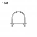 Uxcell Round U-bolts 44mm 1 73 Inner Width 62mm Length M6 304 Stainless Steel U Clamp Bolt With Nuts Washers And Plates For