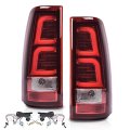 Led Tail Lights Pair For Chevy Silverado 2003-2006 Rear Light Lamp Assembly W Wiring Harness Gm2800174 Gm2801174 Red 