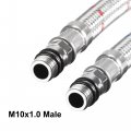 Uxcell Faucet Supply Hose Connector G3 8 Female X M10x1 0 Male 24 Inch Length 304 Stainless Steel 1set