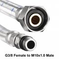 Uxcell Faucet Supply Hose Connector G3 8 Female X M10x1 0 Male 24 Inch Length 304 Stainless Steel 1set