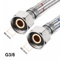 Uxcell Faucet Supply Hose Connector G3 8 Female X M10x1 0 Male 24 Inch Length 304 Stainless Steel 1set