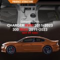 Tpe Floor Mats Liners 3pcs For Dodge Charger Rwd 2011-2023 Rear Wheel Drive All Weather Protection Black Alfombras Para Carro