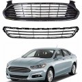 Waltyotur Upper Lower Horizontal Front Hood Bumper Grill Grille Abs Kit Replacement For Ford Fusion Mondeo 2013 2014 2015 2016