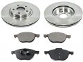 Front Ceramic Brake Pad And Rotor Kit Compatible With 2013-2019 Ford Escape Models 300mm Diameter 