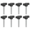 8pcs Clamping Screw Knob M6 X 35mm Metric Carbon Steel T Shaped Thumb Screws Handle For Quick Remove Hand Tightening 