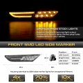 Vipmotoz Full Led Strip Front Side Marker Lights Fender Parking Lamps Compatible With 2008-2020 Nissan Gt-r Chrome Housing