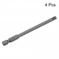 Uxcell 4 Pcs Slotted Screwdriver Bits 5mm Length 1 Hex Shank Magnetic Flat Head Drive Bit Holder For Power Drill Impact Driver