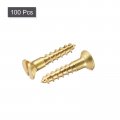 Uxcell Wood Screws M2 5 X 12mm Slotted Flat Head Brass Self-tapping Screw 100 Pcs
