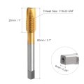 7 16-20 Unf B2 Spiral Point Thread Tap Screw Threading Tapping Tool Titanium Coated 6542 High Speed Steel Machine Taps Bit