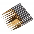 10pcs 0 3mm 1 8 Shank Titanium Coated Carbide Alloy 15 Degree Pcb Engraving Cnc Bit Router Tool