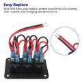 3 Gang Toggle Rocker Switch Panel Usb Led Blue Light For Car Auto Boat Marine Circuit Breakers