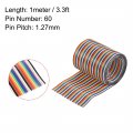 Uxcell Idc Rainbow Wire Flat Ribbon Cable 60p 1 27mm Pitch 1meter 3 3ft Length