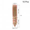 Uxcell 5 16-18 X 1-1 2 Hanger Bolts Double Head Dowel Screw For Wood Furniture 10pcs