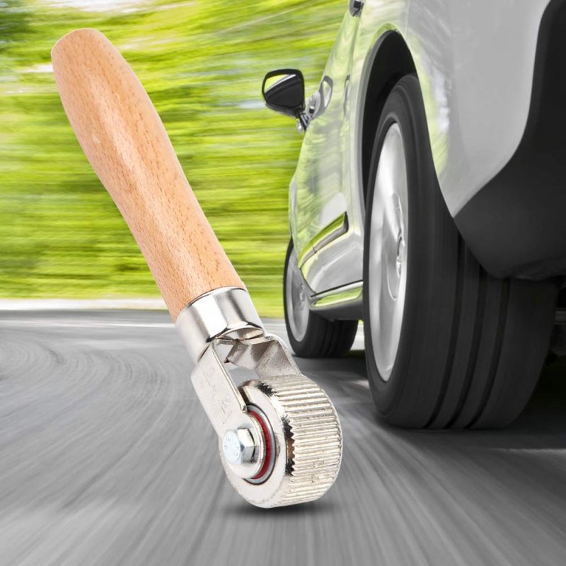 Patch Tire Repair Tool Car Wheel Wood Handle Stitcher Ball Bearing Roller M
