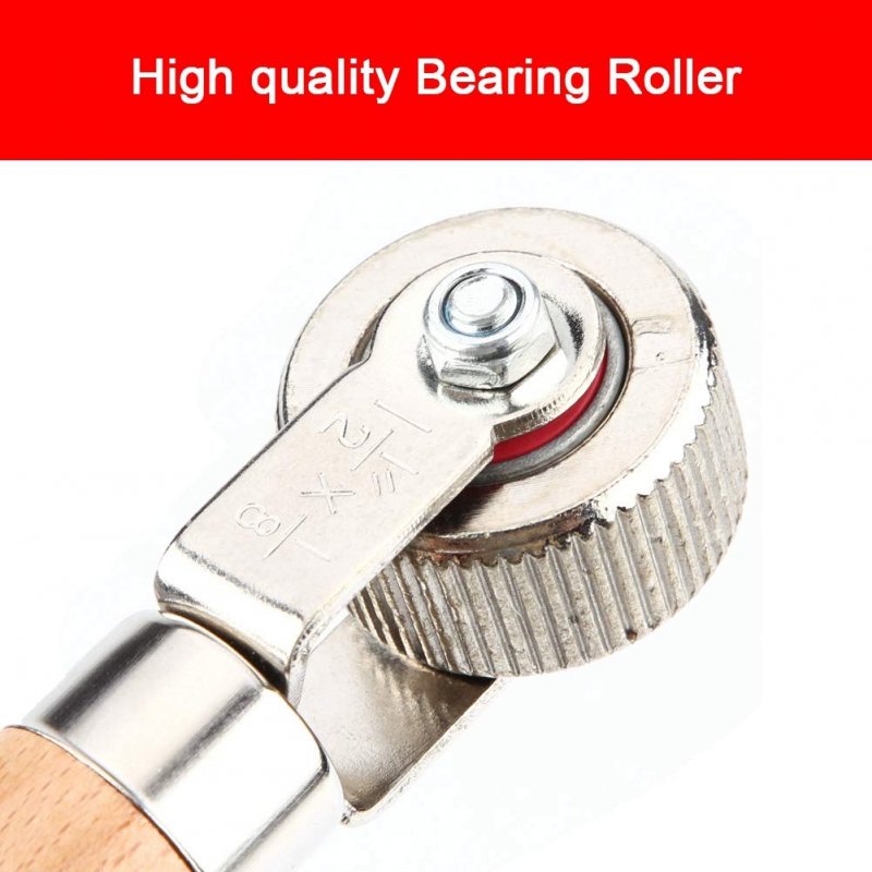 Patch Tire Repair Tool Car Wheel Wood Handle Stitcher Ball Bearing Roller M