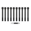 016-1040 Engine Cylinder Head Bolt Set M10x1 25 Hexagon Bolts Grade 2 Black Finish Flat Right Hand Thread 