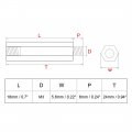 Uxcell 100pcs M3 18 6mm Male Thread Nylon Hex Standoff Spacer Screws Pcb Pillar Black