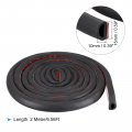Uxcell D-shape Door Rubber Seal Strip 0 59 X0 39 Foam Automotive Weather Stripping With Self-adhesive For Cars Truck Window
