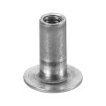 M6 T-nuts 50pcs Carbon Steel Tee Nut Round Base Weld Nuts 20mm Height Through Hole Flange Insert Female Thread Plate Dark Gray 