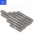 Threaded Backlash M8 Stainless Steel Screw Stud 30mm 50mm 80mm 100mm Double End Bolts 16mm Diameter Metric Thread Rod