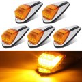 5pcs Truck Cab Marker Light Led Amber Top Roof Runnings W Chrome Base Trailer Light Replacement For Peterbilt Kenworth