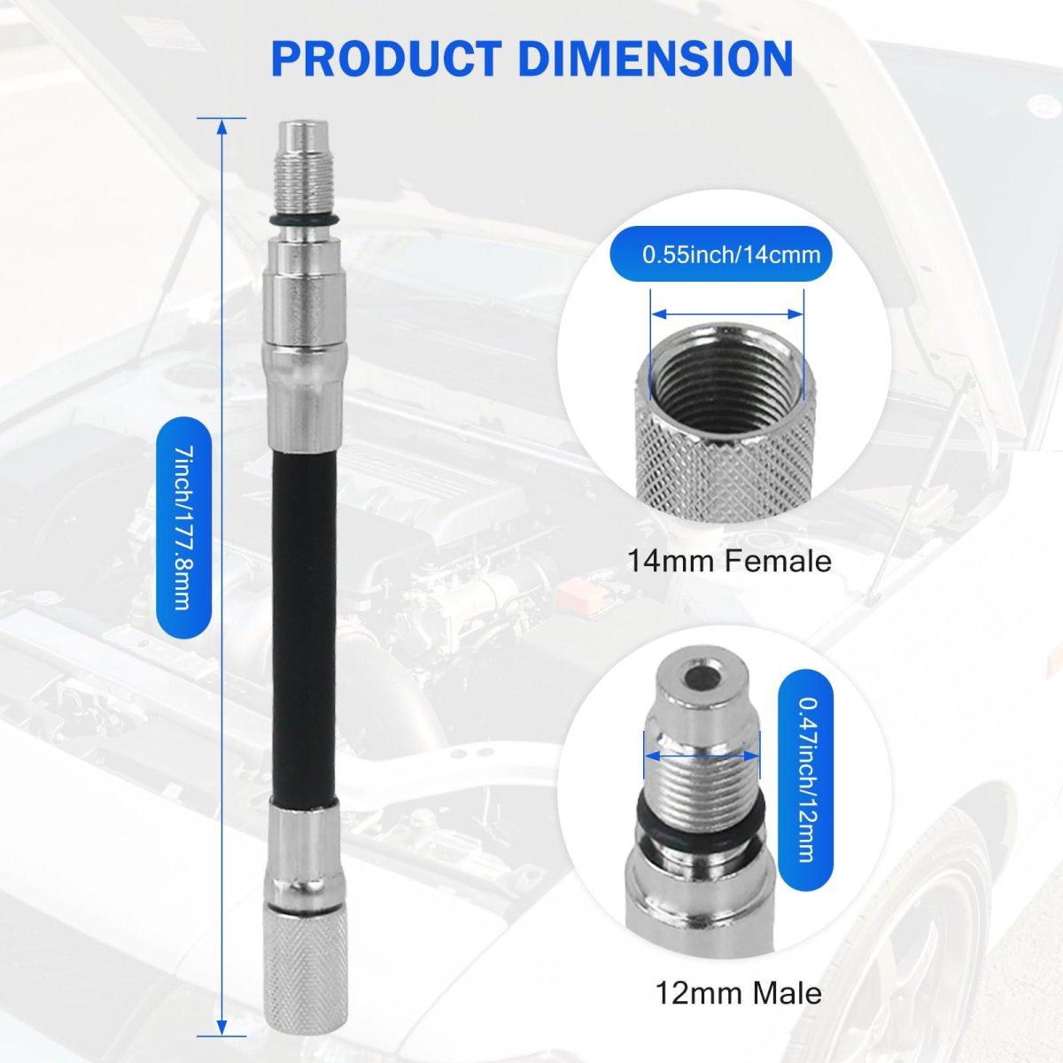 12mm Compression Tester Adapter A For Ford 4 6l 5 4l 6 8l 3-valve Engines 2008 And Newer With Spark Plugs