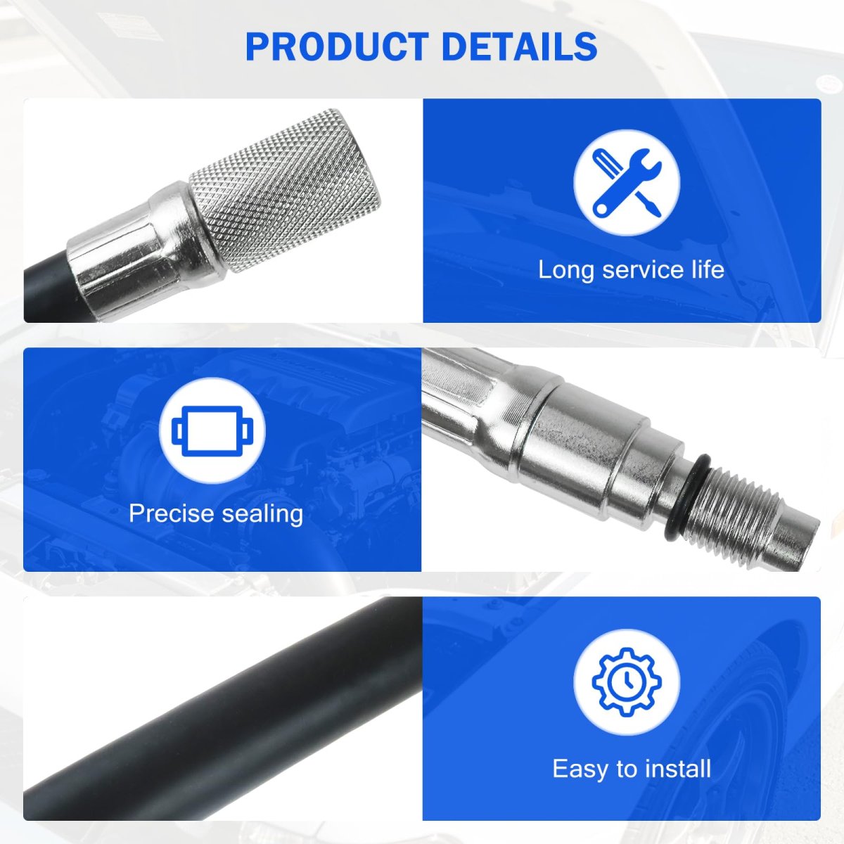 12mm Compression Tester Adapter A For Ford 4 6l 5 4l 6 8l 3-valve Engines 2008 And Newer With Spark Plugs