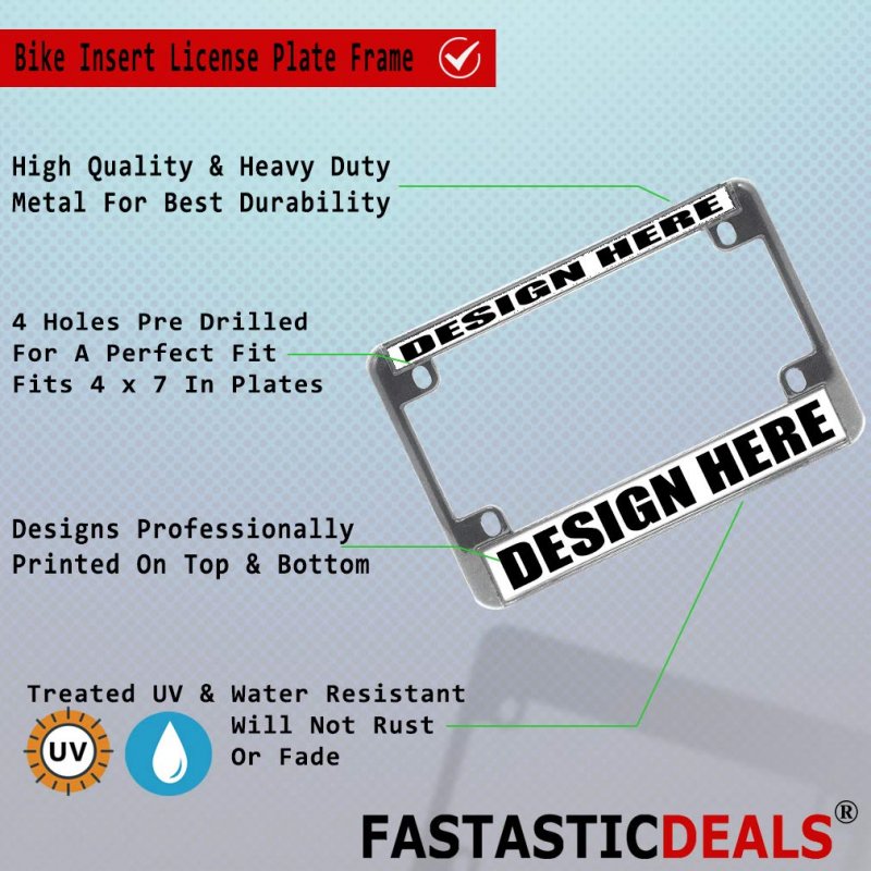 Fastasticdeals Metal Insert Bike License Plate Frame Meerkat Funny Weatherproof Motorcycle Accessories Chrome 4 Holes Solid