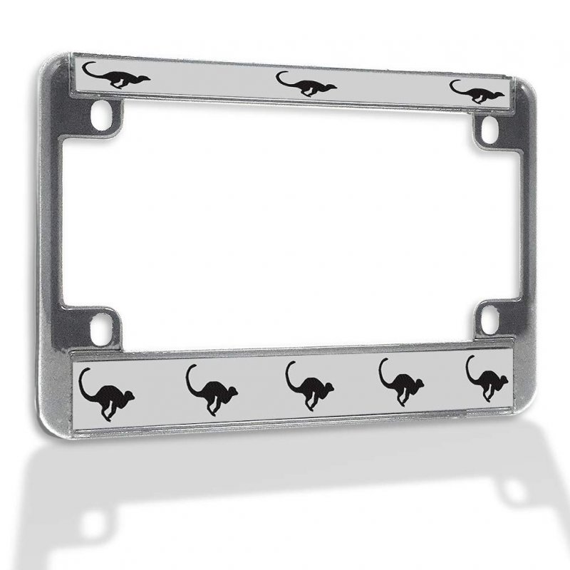 Fastasticdeals Metal Insert Bike License Plate Frame Meerkat Funny Weatherproof Motorcycle Accessories Chrome 4 Holes Solid