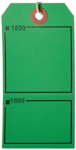 Aviditi G26211 Claim Tags Consecutively Numbered Pre-strung 4 3 X 2 8 Green Pack Of 1000