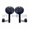 Httmt- Black Motorcycle Cnc Bar End Rearview Round Mirror Compatible With Yamah Sr500 Sr400 Xs650 Cb750 And Other Vintage Cafe