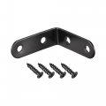 Corner Brace Angle Bracket Fastener Stainless Steel L Shape 50mmx50mmx16mm Black With Screws 6 Pcs 
