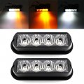Fxc 2pcs 4-led Surface Mount Flashing Strobe Lights For Truck Car Vehicle Led Grille Light Emergency Beacon Caution Hazard 