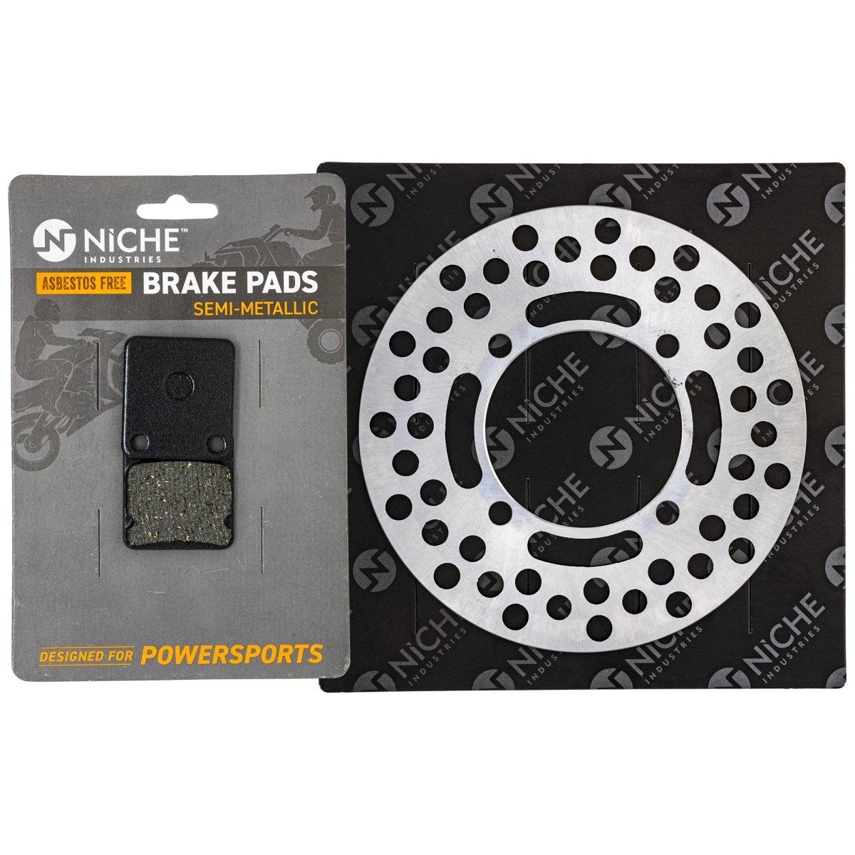 Niche Rear Right Brake Rotor Pad Semi Metallic Kit For Kawasaki Suzuki 43082-0043 59100-38870 41080-1470 K4108-01470