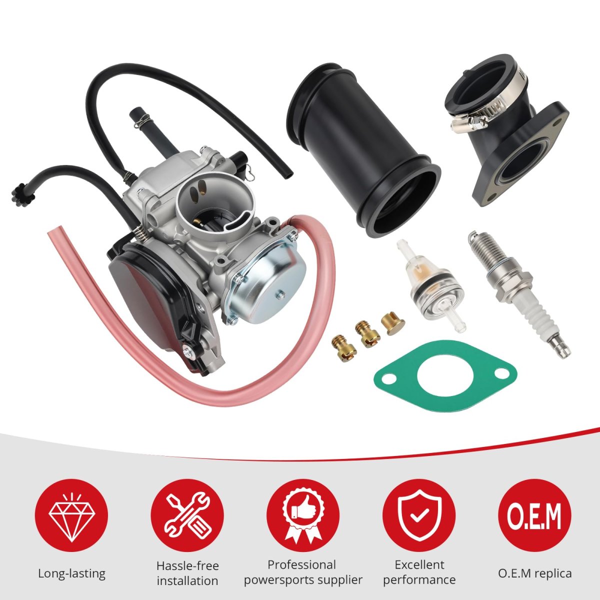 Carburetor And Intake Manifold For Arctic Cat Atv 250 300 2001 2005 0470 387 448 Includes Tube Boot Spark Plug Filter