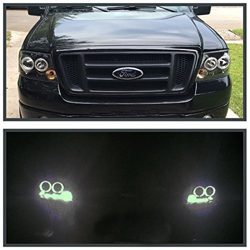 2004-2008 Fits F150 F-150 Trucks Led Halo Projector Headlights Black Pair Set Left Right Side Ls Rs