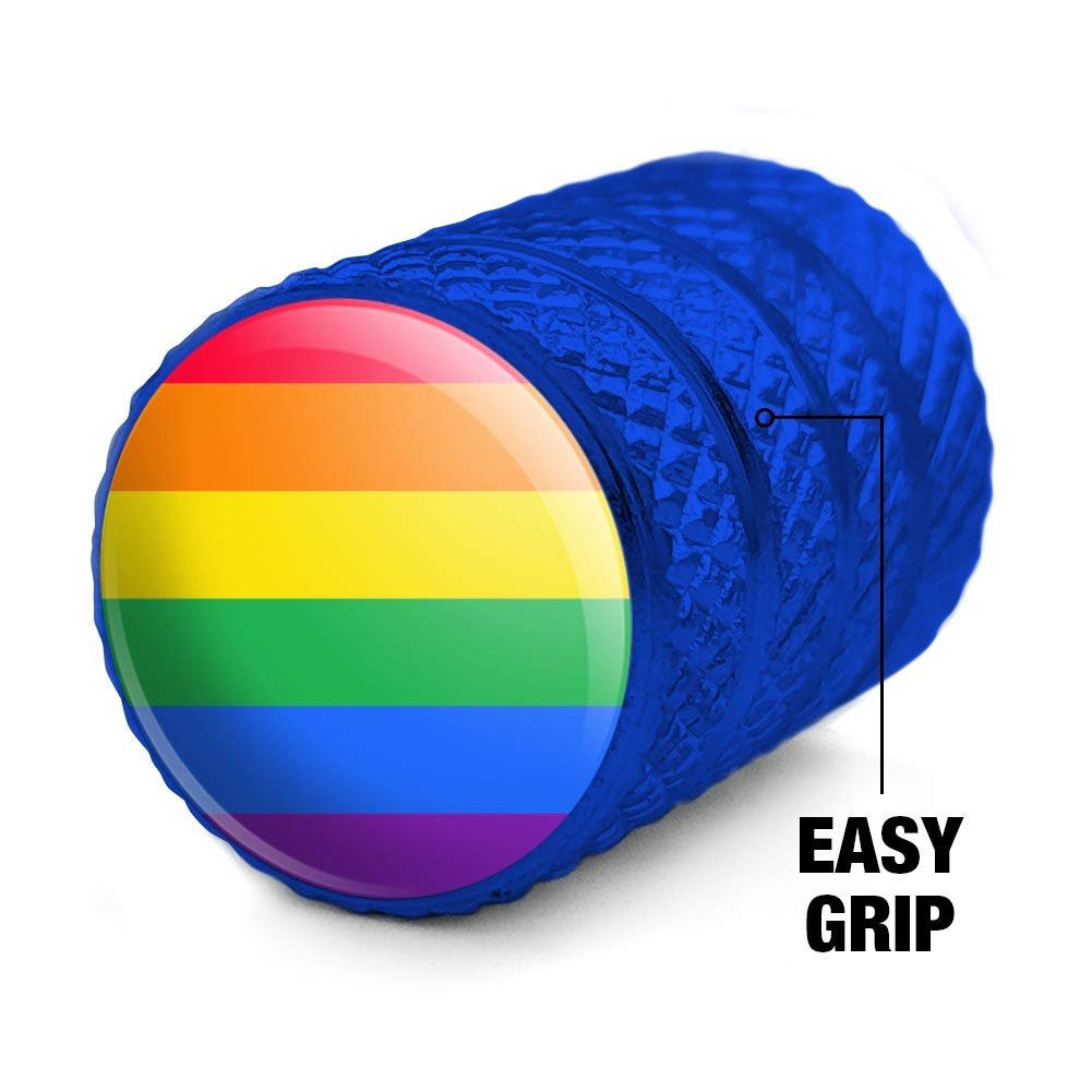 Graphics More Rainbow Pride Gay Lesbian Contemporary Tire Rim Wheel Aluminum Valve Stem Caps