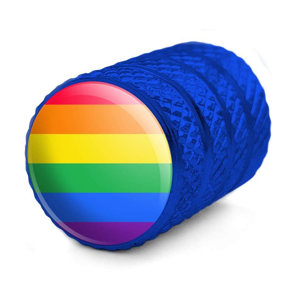 Graphics More Rainbow Pride Gay Lesbian Contemporary Tire Rim Wheel Aluminum Valve Stem Caps