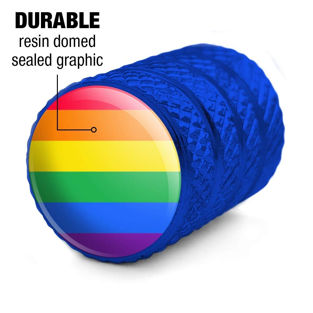 Graphics More Rainbow Pride Gay Lesbian Contemporary Tire Rim Wheel Aluminum Valve Stem Caps