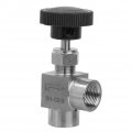 Stop Valve 304 Stainless Steel Female Thread Needle Bspp High Temperature Angle Type With Black Handle Pressure For Oil Water 3