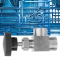 Stop Valve 304 Stainless Steel Female Thread Needle Bspp High Temperature Angle Type With Black Handle Pressure For Oil Water 3
