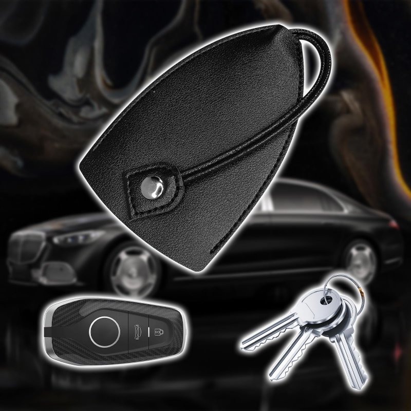 Pvotawp 2pcs Creative Pull-out Key Case Cover Leather Large-capacity Sleevechain Bags Cute Protector Car Key Fob With Holder