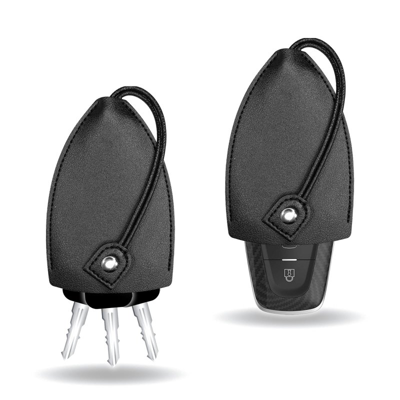 Pvotawp 2pcs Creative Pull-out Key Case Cover Leather Large-capacity Sleevechain Bags Cute Protector Car Key Fob With Holder