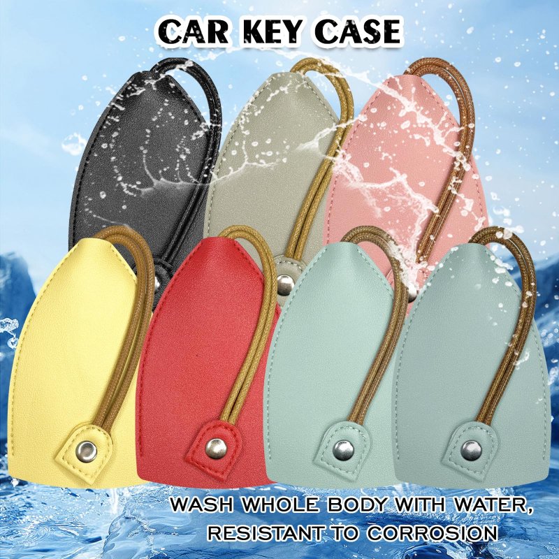 Pvotawp 2pcs Creative Pull-out Key Case Cover Leather Large-capacity Sleevechain Bags Cute Protector Car Key Fob With Holder